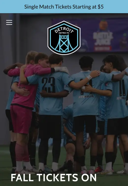 The old Detroit Metro FC site